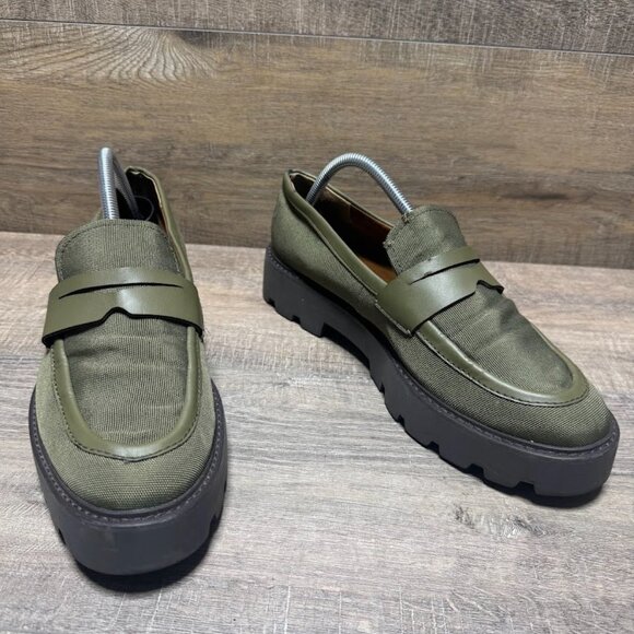 Franco Sarto Baliln Olive Platform Loafers Women's Size 11 - Picture 6 of 7